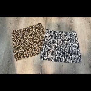 Jolt snake and leopard print skirt